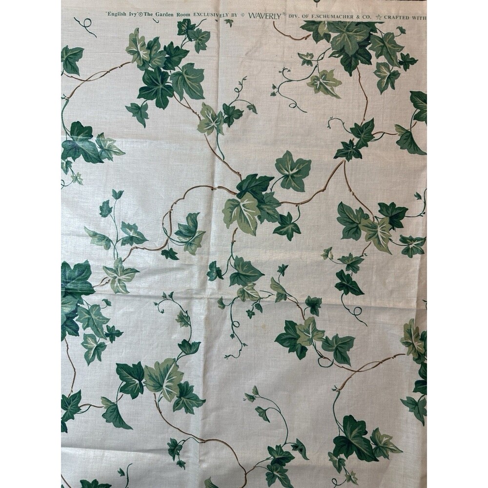 Vintage Waverly English Ivy Garden Room Fabric Schumacher 36x52 Green USA